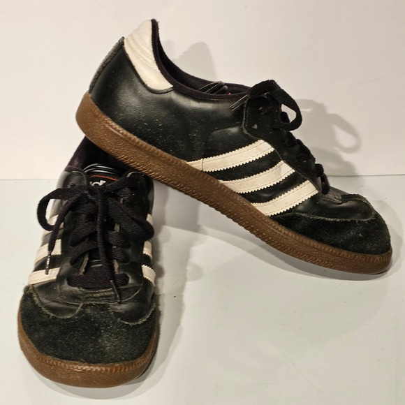 adidas Other - Adidas Samba Sneakers Size 6 Black White Gum Leather 038516 Low Top